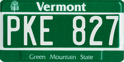 VT license plate PKE827