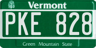VT license plate PKE828