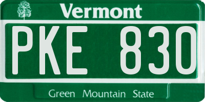 VT license plate PKE830