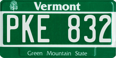 VT license plate PKE832
