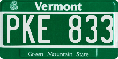 VT license plate PKE833