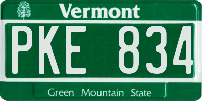 VT license plate PKE834