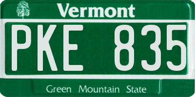 VT license plate PKE835