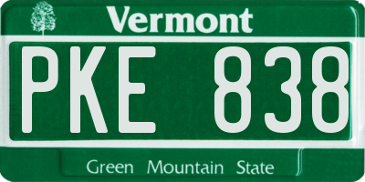 VT license plate PKE838