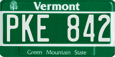 VT license plate PKE842