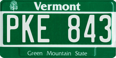 VT license plate PKE843
