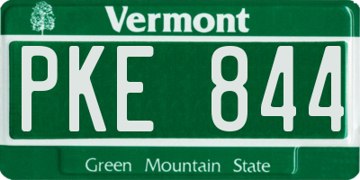 VT license plate PKE844