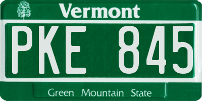 VT license plate PKE845