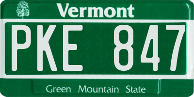VT license plate PKE847