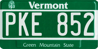 VT license plate PKE852