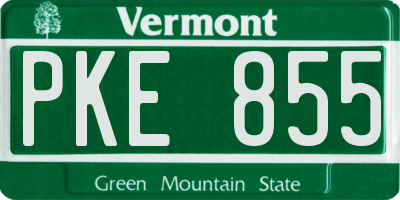 VT license plate PKE855