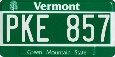 VT license plate PKE857