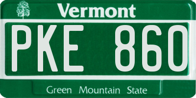 VT license plate PKE860