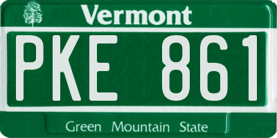 VT license plate PKE861