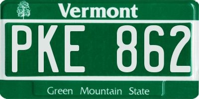VT license plate PKE862