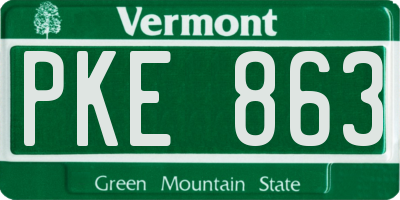 VT license plate PKE863