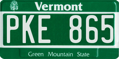 VT license plate PKE865