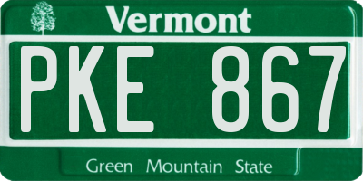 VT license plate PKE867