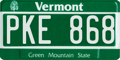 VT license plate PKE868
