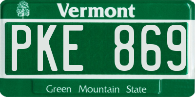 VT license plate PKE869