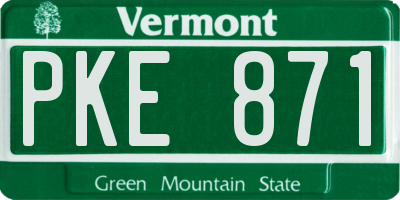 VT license plate PKE871