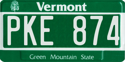 VT license plate PKE874