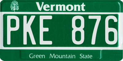 VT license plate PKE876