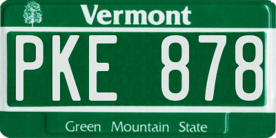 VT license plate PKE878