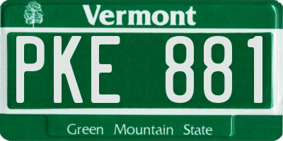 VT license plate PKE881
