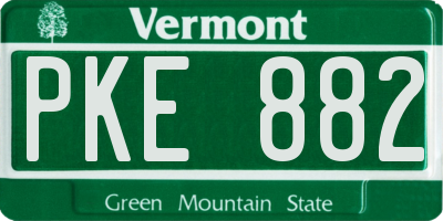 VT license plate PKE882