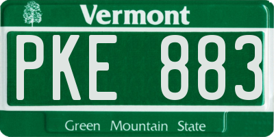 VT license plate PKE883