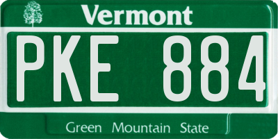 VT license plate PKE884