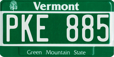 VT license plate PKE885
