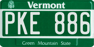 VT license plate PKE886