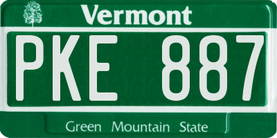 VT license plate PKE887