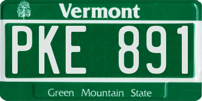 VT license plate PKE891