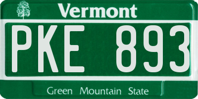 VT license plate PKE893
