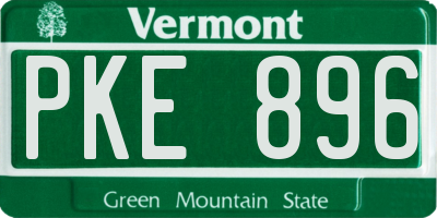 VT license plate PKE896