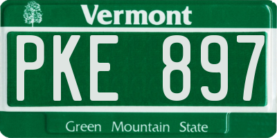 VT license plate PKE897