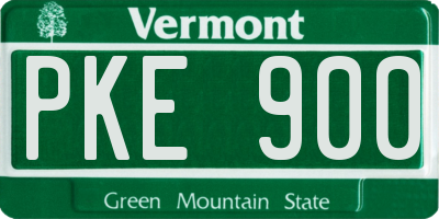 VT license plate PKE900