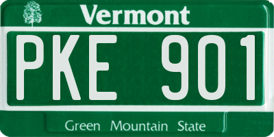 VT license plate PKE901