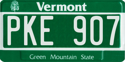 VT license plate PKE907