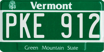VT license plate PKE912