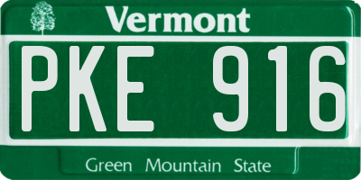 VT license plate PKE916