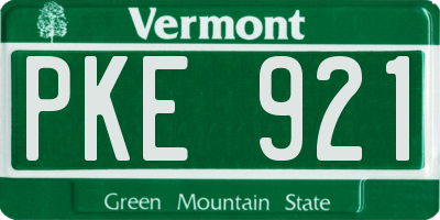 VT license plate PKE921