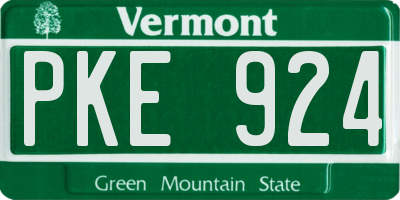 VT license plate PKE924