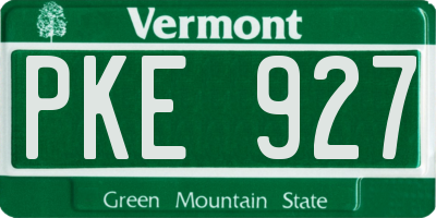 VT license plate PKE927