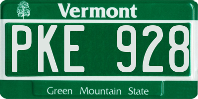 VT license plate PKE928