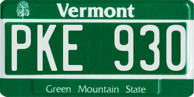 VT license plate PKE930
