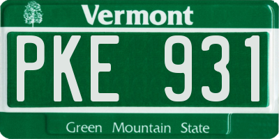 VT license plate PKE931